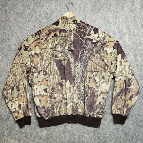 Cabela's Mens Jacket XL Microdenier Soft Nylon Bomber Break Up Camoflage Zip - Picture 2 of 13
